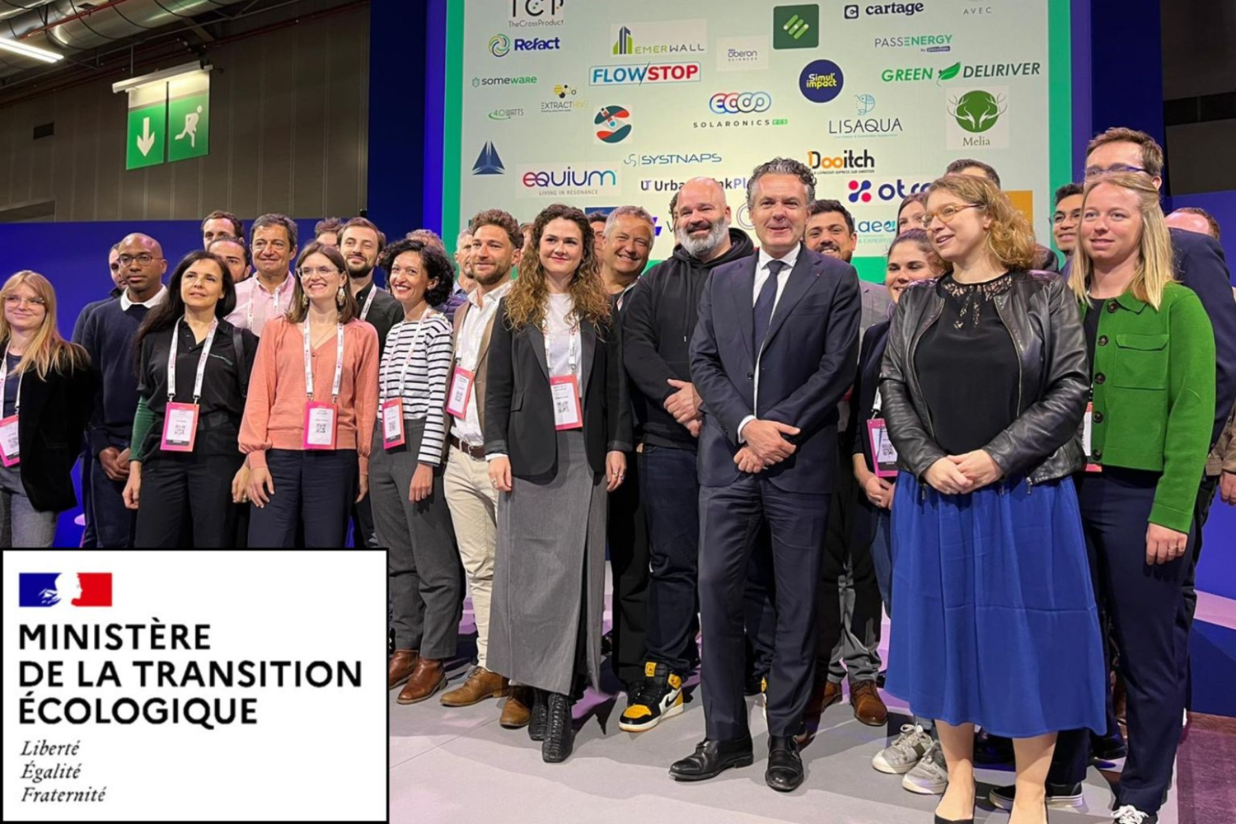 Les fondateurs de Dooitch présentant leur label Greentech Innovation pour une logistique chantier plus durable